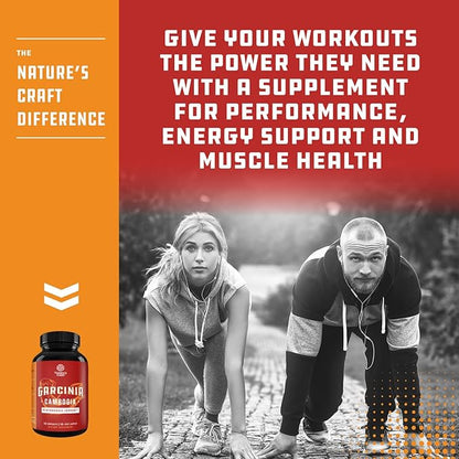 60% HCA Pure Garcinia Cambogia Extract - Blocks Carb Absorption - Suppresses Appetite - Burns Fat - Natural Weight Loss Supplement for Men & Women 60 Capsules - 30 Servings
