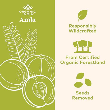 ORGANIC INDIA Amla Capsules Organic - Indian Gooseberry Herbal Vitamin Supplement, Amla Supplement, Immune Support, Vegan, Gluten-Free, Ayurvedic, Antioxidant, Non-GMO - 60 Capsules