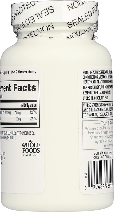 365 by Whole Foods Market, Chelated Zinc plus Copper, 120 Count