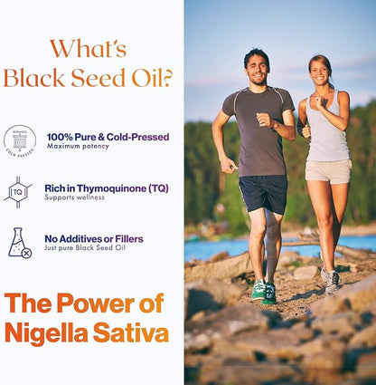 adalin Black Seed Oil Liquid 16.8 fl oz | Nigella Sativa Seed Oil | High Thymoquinone | Cold Pressed | Glass Bottle | Blackseed | Vegan | Gluten Free