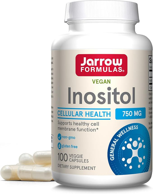 Jarrow Formulas Inositol 750 mg, Dietary Supplement, Liver Support for Cellular Health and General Wellness, 100 Veggie Capsules, Up to a 100 Day Supply