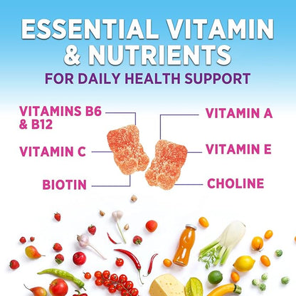 Multivitamin Gummies - Adult Gummy Vitamins for Women & Men, Nature's Daily Gummy Multivitamins for Adults, Vitamins A, C, E, B6, B12 - Multi Vitamin Supplement, Non-GMO, Berry Flavored - 60 Gummies