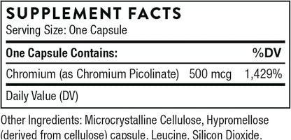 THORNE Chromium Picolinate - 500mg Chromium - 60 Capsules
