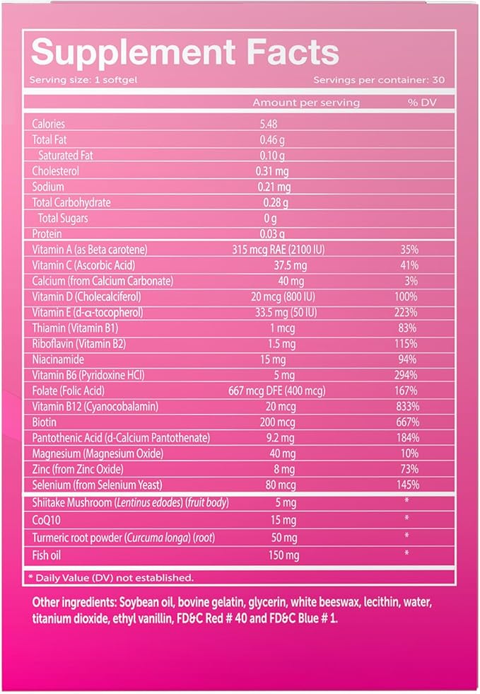 Vivioptal Women, 30 Capsules, CoQ10 & Omega-3, Multivitamin & Multimineral, Gluten Free, German Formula