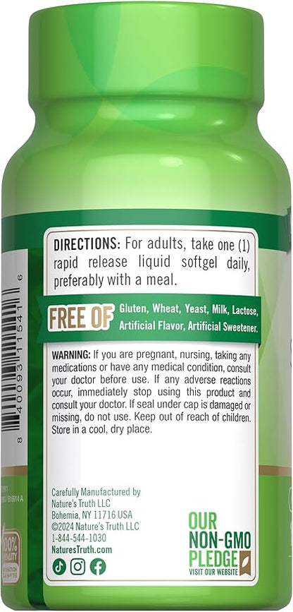 Nature's Truth Zinc with Vitamin C | 50mg | 120 Softgels | Non-GMO & Gluten Free Supplement