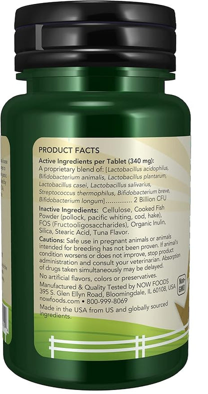 NOW Foods Pet Health, G.I. Support Supplement, Formulated for Cats & Dogs, NASC Certified, 90 Chewable Tablets
