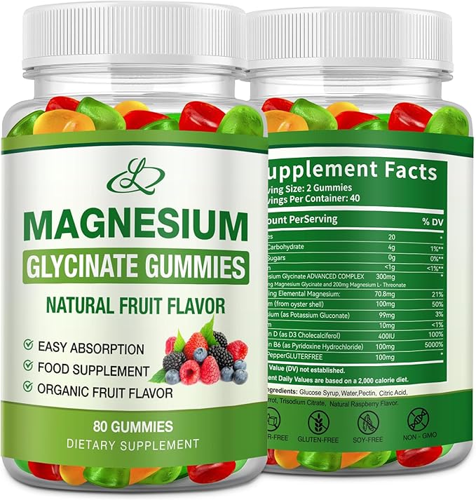 Magnesium Glycinate Gummies 600mg-High Absorption-Magnesium Supplement
