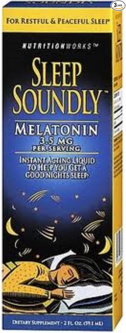 Sleep Soundly Melatonin, 2-Ounce Bottles (Pack of 3)