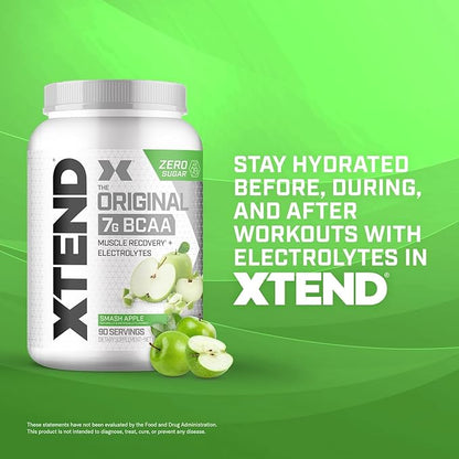 XTEND Original BCAA Powder 7g BCAA and 2.5g L-Glutamine, Sugar Free Post Workout Muscle Recovery Drink with Amino Acids for Men & Women, 90 Servings