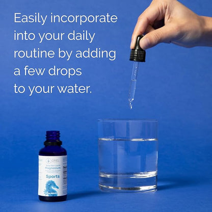 Oriel Liquid Magnesium Drops for Sports, Rapid Absorption, Free Ion Magnesium, Minerals and 78 Trace Elements, Supports Normal Electrolyte Balance, Performance, Endurance, Recovery, 30ml 30-Day Supply