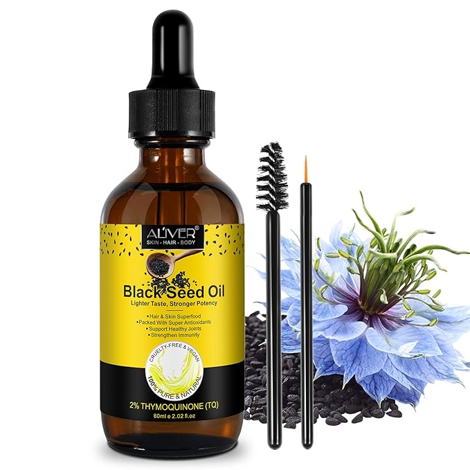 Black Seed Oil Organic Cold Pressed - 2% Thymoquinone, Natural Black Seed Oil, 100% Turkish Nigella Sativa Oil Super antioxidant, Strengthen Immunity, Support Healthy Joints, Digestion, Hair, Skin
