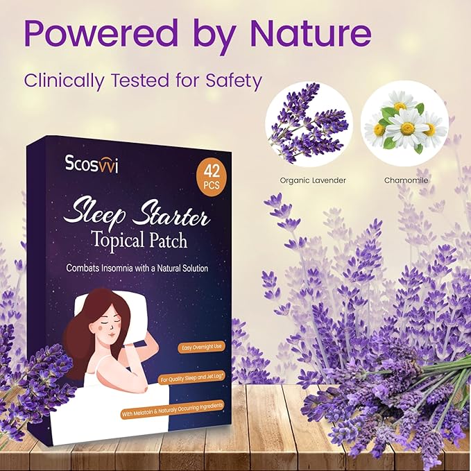 Sleep Patches for Adults Extra Strength: Gentle Overnight Sleep Support Patch - Non‑Habit Forming Sleep Aid with All‑Natural, Lavender & Chamomile Relaxation Aid - Drug-Free, 8-Hour Nighttime Solution