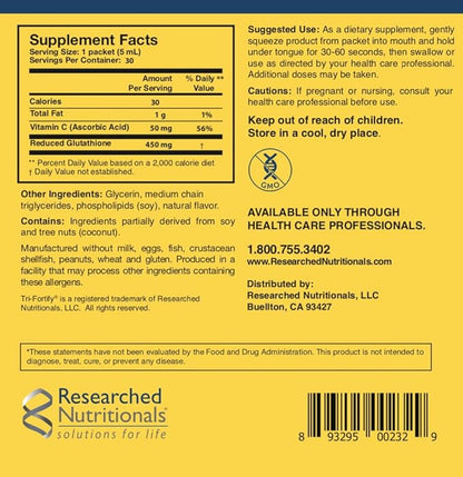 Researched Nutritionals Revitalized Detox Duo - for Immune Support, Liver Health or A Full Body Detox Cleanse - Tri-Fortify Orange Liposomal Glutathione (450mg) Liquid & ToxinPul (2 Piece Set)