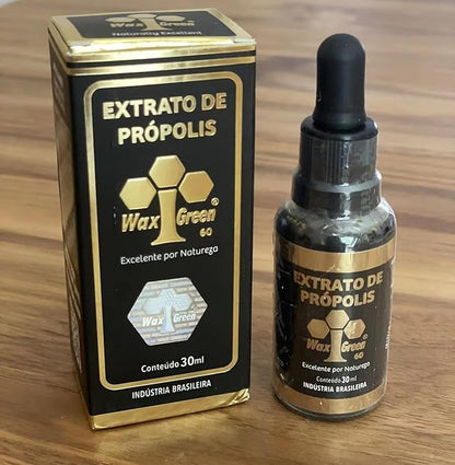1 Box of 8 Bottles Wax Green Propolis Extract Brazilian N10 60% Wax Free Liquid (30ml / 1 fl oz)