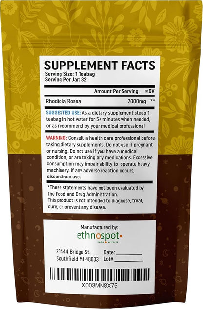 RootsPM Sleep Teabags - Herbal Blend of Valerian Root, Ashwagandha & Kava Kava, Natural Relaxation Tea for Restful Nights, Unsweetened & Vegan, 100% Natural Ingredients - 2 Gram Teabags - 32 Teabags