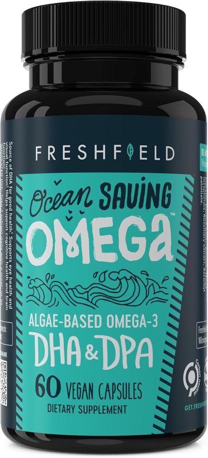 Ocean Saving Omega 3, The Fish Oil Replacement, 2-Month Supply, Sustainably Sourced, Highest Levels of DHA per Capsule (440 mg), Algae Oil, w/DPA. 60 Count