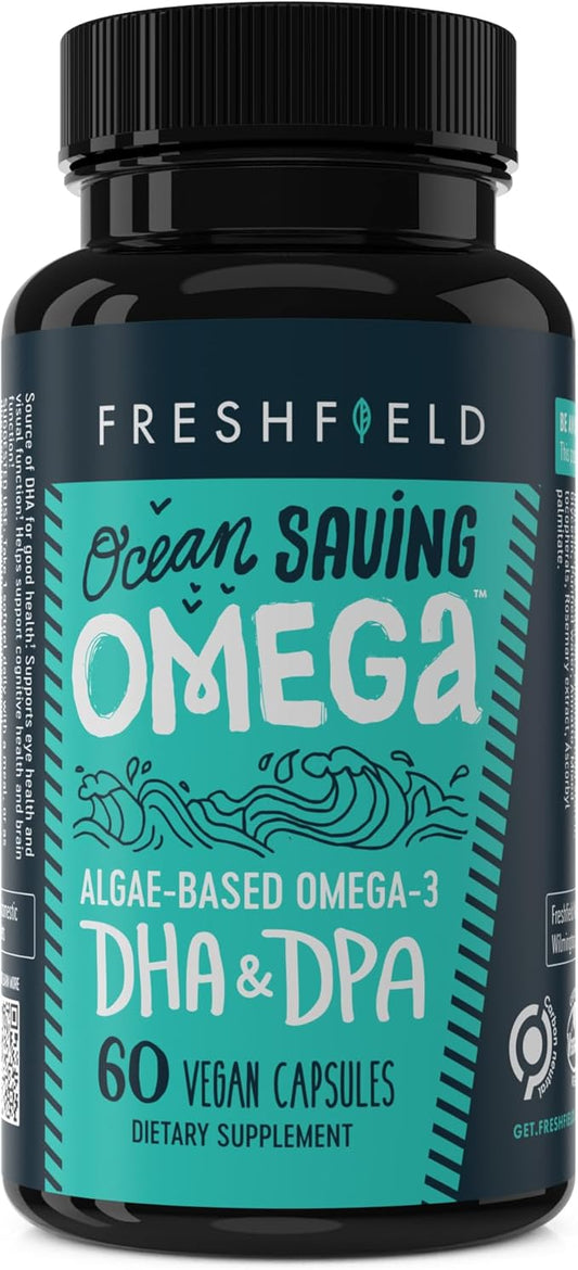 Ocean Saving Omega 3, The Fish Oil Replacement, 2-Month Supply, Sustainably Sourced, Highest Levels of DHA per Capsule (440 mg), Algae Oil, w/DPA. 60 Count