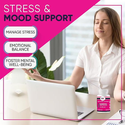 MARS VENUS Stress Relief Supplement with Lithium Orotate Ashwagandha Saffron Berberine Rhodiola Bacopa Fulvic Minerals - Elemental Orotates Mood Support Capsules for for Men - 60 Count