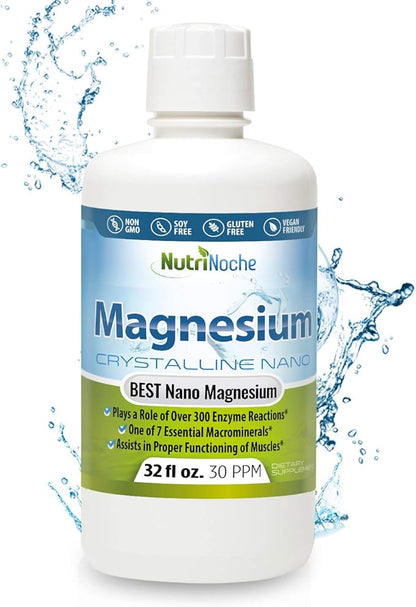 NutriNoche Liquid Magnesium- Concentrated Dose of 30 PPM of Nano Magnesium (32 Ounces) - Colloidal Minerals