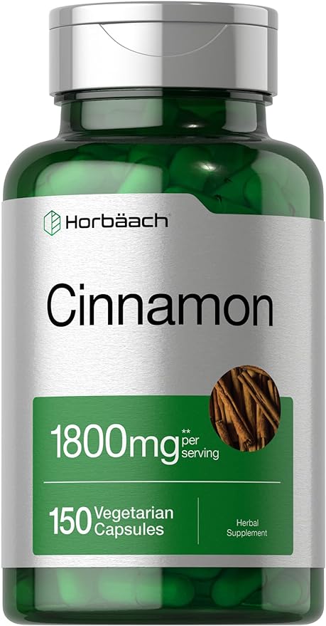 Horbaach Cinnamon Capsules 1800mg | 150 Count | Ceylon Cinnamon Supplement | Vegetarian, Non-GMO, Gluten Free