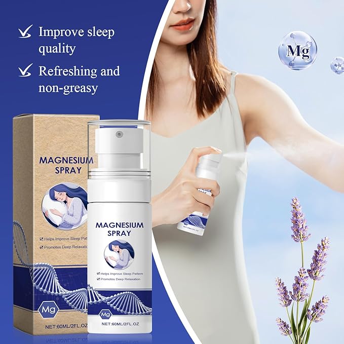 2Pcs Magnesium Oil Spray-Pure & Organic Natural Magnesium Oil Bottle,Skin & Body Natural Magnesium Oil Spray,Magnesium Oil Spray for Soothing Relief & Relaxation and Better Sleep