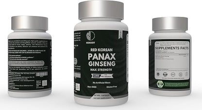 Panax Ginseng Capsule 500 MG Per Serving Energy, Serving for Mood, Cognitive Function and Energy Support, Non-GMO (Pack of 20 Capsule)