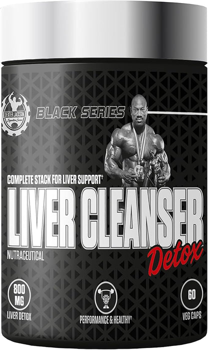 Black Series Liver Cleanser Detox | Milk Thistle Seed Powder, Vitamins E & C, Bodybuilders & Fitness Supplement | 60 Veg Capsules, 60 Servings
