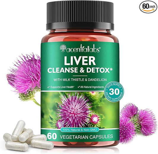 Liver Support Supplement, Liver Health, Liver Cleanse, Liver Support, Herbal Liver Support Supplement for Eliminates Waste and Cleansing, Vegan, Non-GMO, 60 Capsules