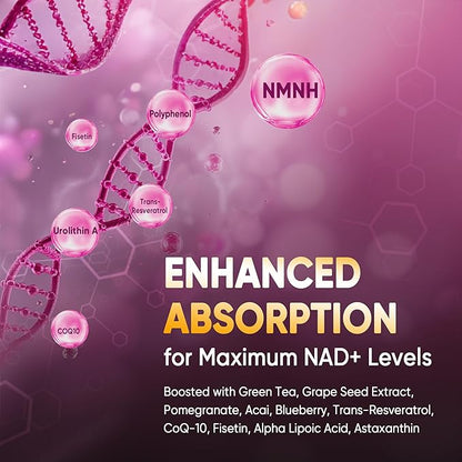 NAD+ Supplement for Women with Urolithin A, Polyphenol Complex, Resveratrol + Kids Calcium Gummies