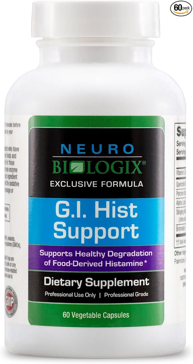 GI Hist Support - Histamine Blocker with Vitamin C, Quercetin, Bromelain & More – Immune Support Supplement to Help Promote Histamine Breakdown & Digestive Comfort - Helps Ease Meal-Related Discomfort