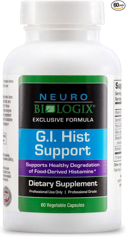GI Hist Support - Histamine Blocker with Vitamin C, Quercetin, Bromelain & More – Immune Support Supplement to Help Promote Histamine Breakdown & Digestive Comfort - Helps Ease Meal-Related Discomfort