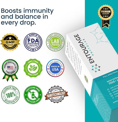 Entourage Hemp Extract – 7000 mg | Ultra-Potent, Water Soluble, CO2 Extracted, Nanotechnology | Promotes Wellness and Balance