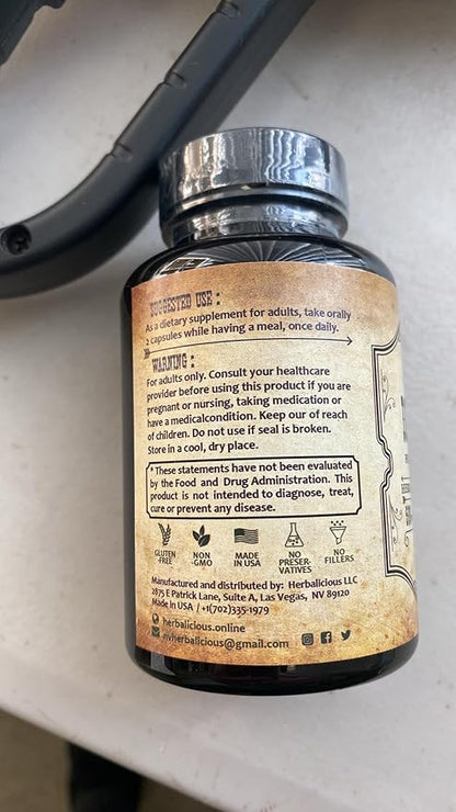 Natural Iodine Extract 100 Capsules - Sea Kelp - for Thyroid Function Support, Digestion, Helps Support Bone and Brain Health, Helps Support Energy Levels, Non GMO, Soy Free, Gluten Free