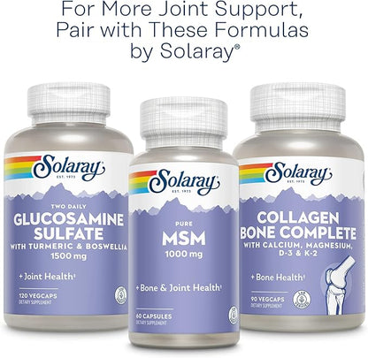 SOLARAY Glucosamine Chondroitin and Hyaluronic Acid, 1500mg/1000mg/20mg 90 Capsules
