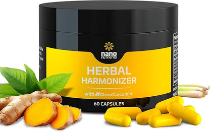 Herbal Harmonizer with CleanCurcumin(TM) - Antioxidant in Capsules - Multi Botanical Super Antioxidants Supplement - Nano Curcumin - Holistic Wellness Defender (60 Capsules)