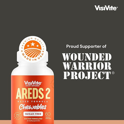 AREDS 2 Sugar-Free Eye Vitamins - Alternative to Lutein Gummies for Eyes - Lutein for Eye Health - Premium Sugar-Free Eye Vitamins - Eye Care Supplements for Adults (Chewable Tablets)