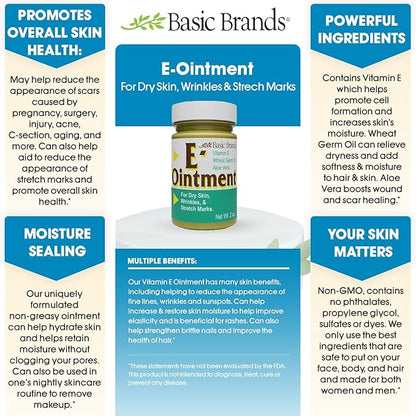 Basic Brands Vitamin E Ointment, 2 oz, Original