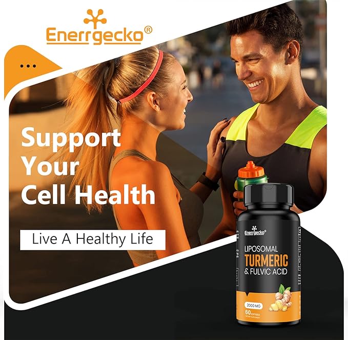 2000 mg Liposomal Turmeric Curcumin with Black Pepper & Ginger for Superior Absorption with Fulvic Acid and Humic Acid 180 Softgels - 3 Month Supply