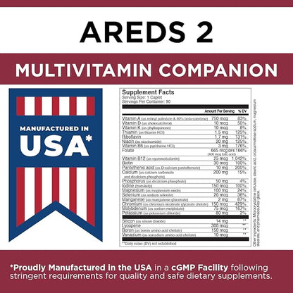 Viteyes Classic AREDS 2 Companion Multivitamin Supplement, Comprehensive Multivitamin Formula for AREDS 2 Users, 90 Capsules