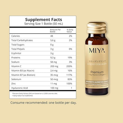 Premium Liquid Collagen for Women | 10,000 mg of Marine Collagen | Red Berries and Grape Flavor | Supports Skin, Hair & Nails | Beauty Supplement | 30 Bottles- One Month Supply