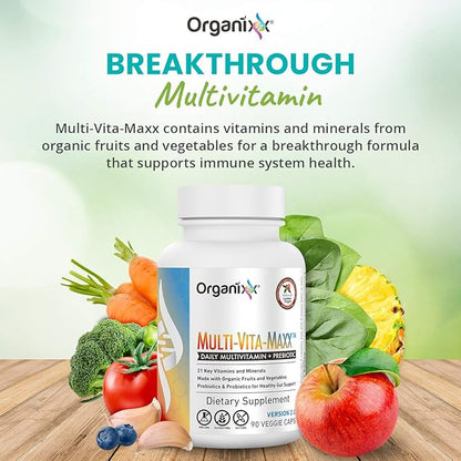 Organixx Multi-Vita-Maxx Whole Food Multivitamin (90 Gel Capsules) & Joint & Muscle Care (60 Capsules)