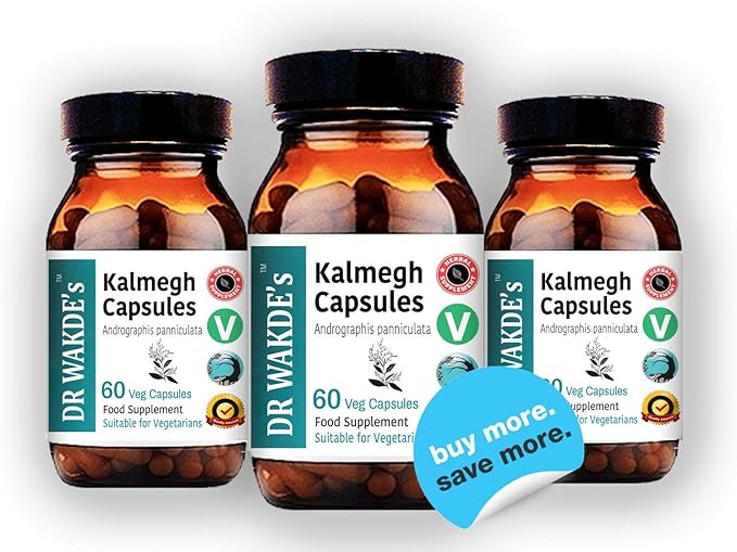 DR WAKDE'S Kalmegh Capsules (Andrographis panniculata, 60 Veg Caps, Plant-Based Supplement, Ayurvedic Herb, All Natural, Vegan)