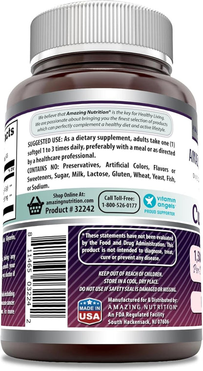 Amazing Formulas Black Currant 1500 Mg Per Serving | 100 Softgels | with GLA (Gamma-Linolenic Acid) | Non-GMO | Gluten Free