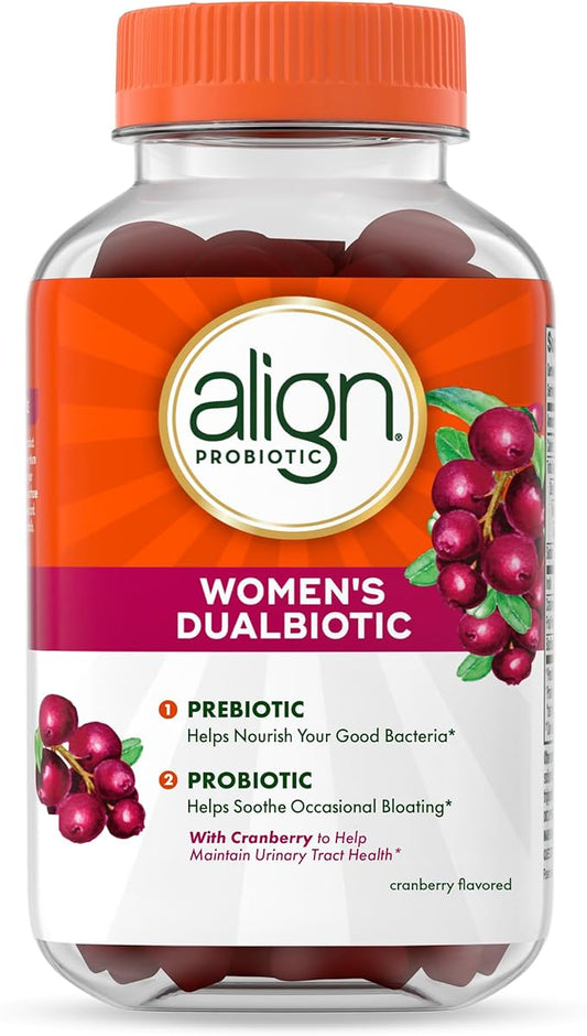 Align Probiotic, Women’s Dualbiotic Gummies, Cranberry Flavor, 90ct