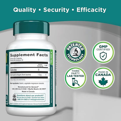 Genacol Collagen Supplement with Ultra-Hydrolyzed Collagen Peptides, Maintains Joint Health, for Joints & Knees, 90 Capsules (30-Day Supply)