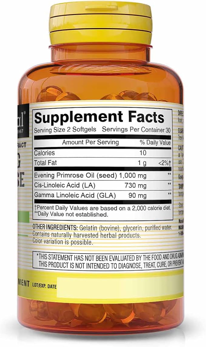 Mason Vitamins Evening Primrose Oil Woman's Health Softgels, 60 Count (1284-60)