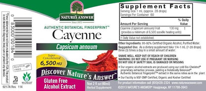 Nature's Answer Cayenne Pepper Tincture 2 Fluid Ounce | Natural Metabolism Booster | Supports Cardiovascular System | Supports Digestion & Circulation