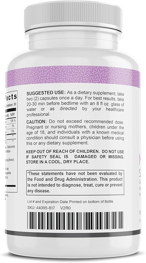 Melatonin Restful Sleep Support Vegan Capsules, 900mg