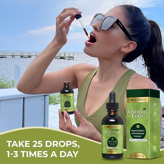 Go Nutrients Liver Edge & Adrenal Edge | Energy & Fatigue Supplement Cortisol Manager Liquid Drops Non-GMO, Gluten Free | Liver Cleanse & Advanced Liver Liquid Drops Supplement Milk Thistle Seed