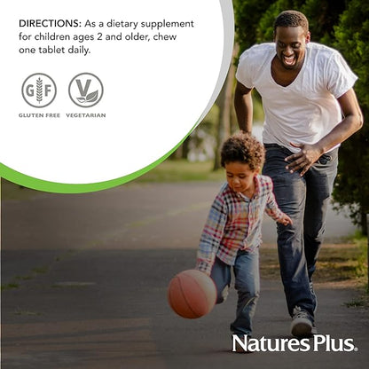 Natures Plus Animal Parade Vitamin D3 Children’s Chewables - Black Cherry Flavor - 90 Animal-Shaped Tablets - Gluten Free, Vegetarian, Hypoallergenic - 90 Servings